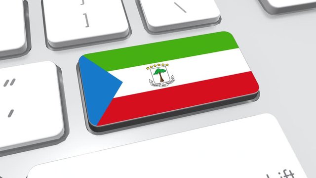 Equatorial guinea flag on computer keyboard.