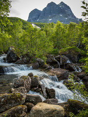 Naklejka na ściany i meble River Fluo in Trollheimen mountains,Norway.