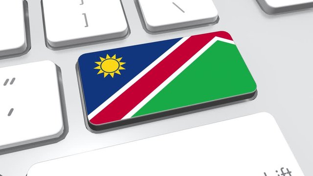 Namibia flag on computer keyboard.