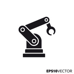 Industrial robot vector glyph icon