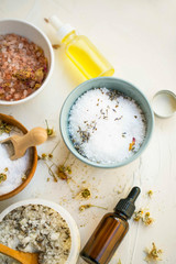 Spa still life with bath salts