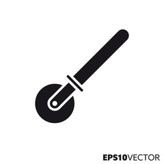 Pizza slicer vector glyph icon