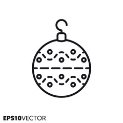 Christmas tree bauble vector line icon
