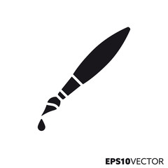 Artist's paint brush vector glyph icon