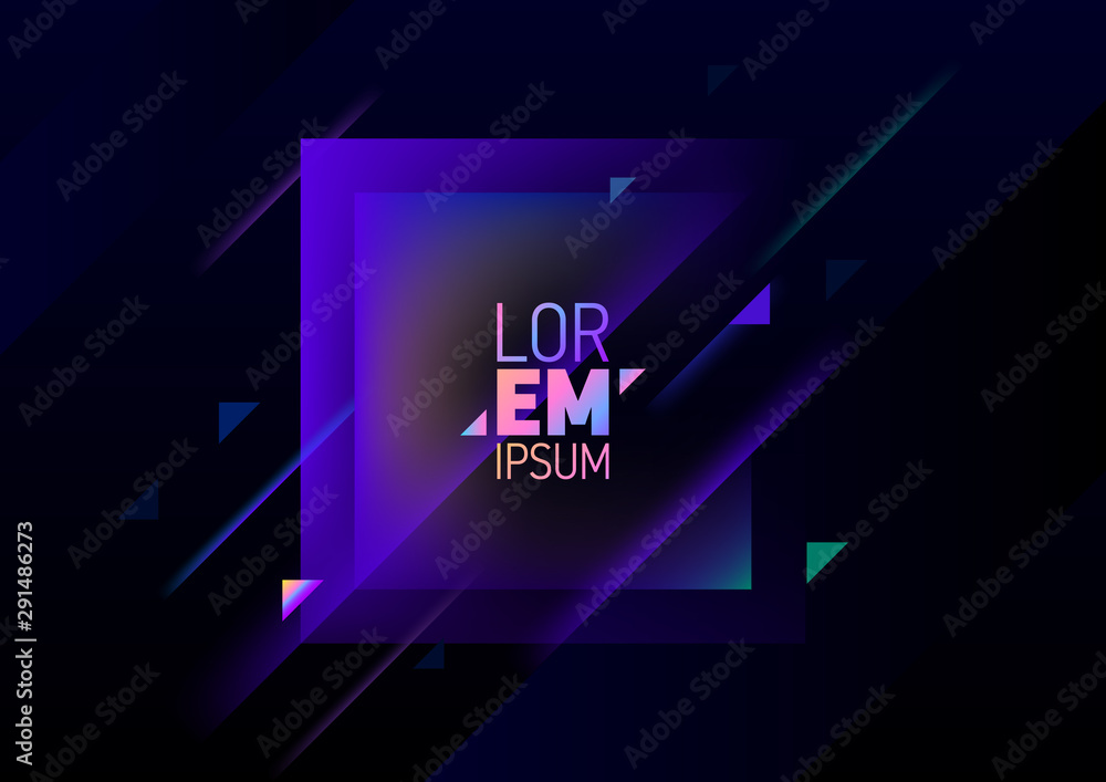 Poster horizontal abstract background with color graphic elements.