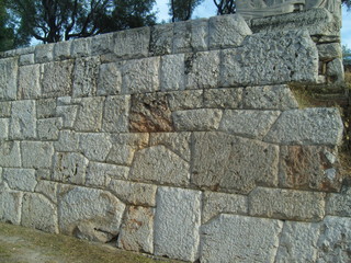 Ancient stone building ideally incorporated different forms in the wall