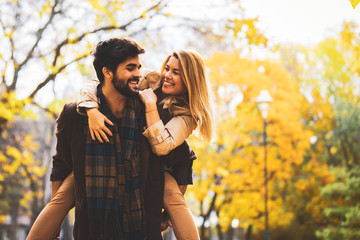 Couple Enjoying Fall