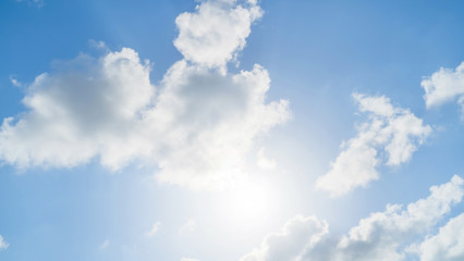 Blue sky with cloud sun at Phuket Thailand.