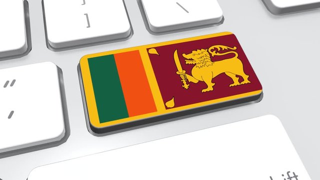 Sri lanka flag on computer keyboard.