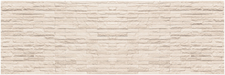 Old vintage retro style light color bricks wall for abstract panorama brick background and texture.