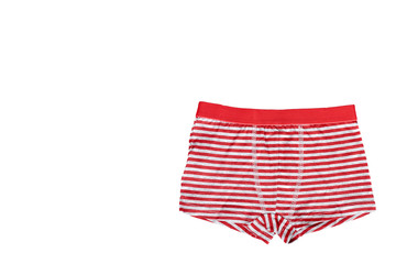 Bright striped boxer underwear, cotton. Isolated background