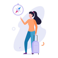 Woman standing with the baggage