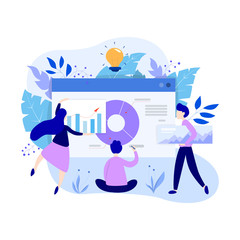 Business data analysis and analytics concept illustration