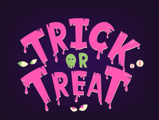 Trick or treat lettering vector