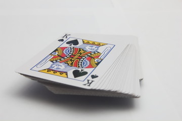 playing cards close-up, a deck of cards, with points, card suits