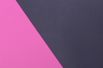 Paper pink, black empty background, geometrically located. Color blank for presentations, copy space.