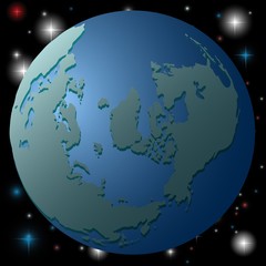 A simple, schematic image of the globe.