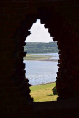 view through hole in ruins