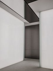 Perspective view of Empty Space with LED Light Lamps and Lights Shade on Wall for Gallery Interior
