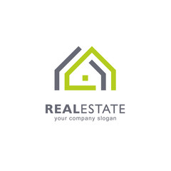 Abstract vector logo design. Real estate icon.
