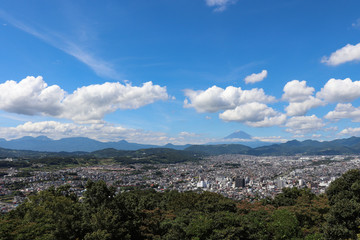 権現山（弘法山）から見た秦野市街（神奈川県）,Mt.Fuji and Hadano City(Kanagawa Pref,Japan)
