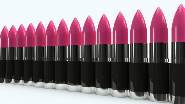  pink lipstick  3d rendering for cosmetics concept