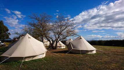 Camping in the fields