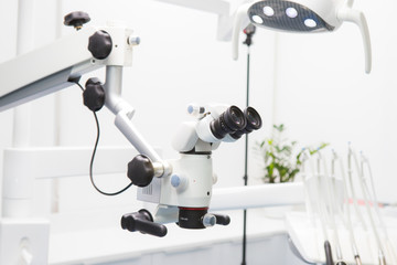 Image of a professional dental endodontic binocular microscope