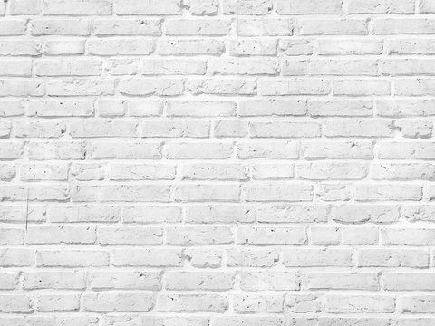 Old and vintage retro style brick texture of white bricks wall for light and seamless background and textured.