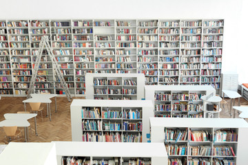 Interior of big modern library