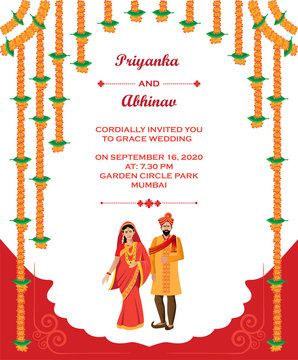 Hindu wedding invitation card template design Stock Vector | Adobe Stock