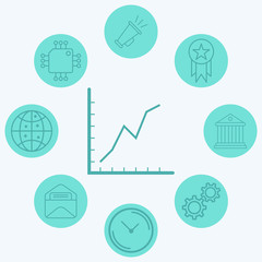 Business graph vector icon sign symbol