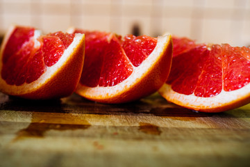 slices of grapefruit on a plate