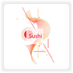 Banner template design with trendy geometric vector pattern.