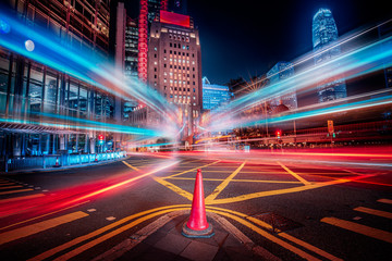 Motion speed effect in modern city street