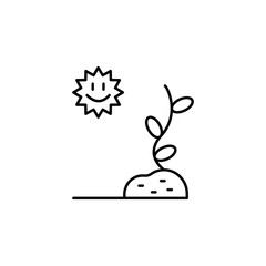 Sun smile olive icon. Element of peace day thin line icon