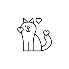 Love cat icon. Element of peace day thin line icon
