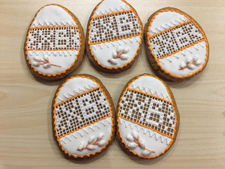 Easter handmade Gingerbread Cookie with decoration