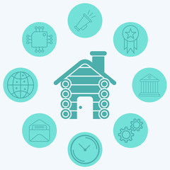 Cabin vector icon sign symbol