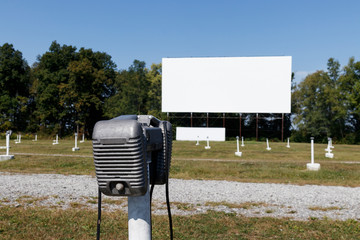Lonely loud speaker for an old time drive-in movie theater. The speaker would hang from your car's...