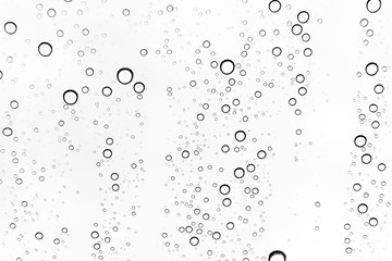 Rain drops on window glasses surface Natural Pattern of raindrops. Natural pattern of raindrops on white background for your design.