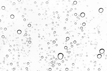 Rain drops on window glasses surface Natural Pattern of raindrops. Natural pattern of raindrops on white background for your design.