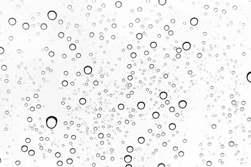 Rain drops on window glasses surface Natural Pattern of raindrops. Natural pattern of raindrops on white background for your design.