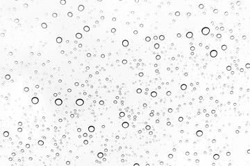 Rain drops on window glasses surface Natural Pattern of raindrops. Natural pattern of raindrops on white background for your design.