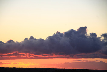 Colorful sunset above the sea