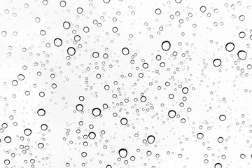 Rain drops on window glasses surface Natural Pattern of raindrops. Natural pattern of raindrops on white background for your design.