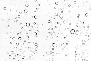 Rain drops on window glasses surface Natural Pattern of raindrops. Natural pattern of raindrops on white background for your design.