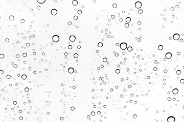 Rain drops on window glasses surface Natural Pattern of raindrops. Natural pattern of raindrops on white background for your design.