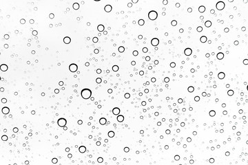 Rain drops on window glasses surface Natural Pattern of raindrops. Natural pattern of raindrops on white background for your design.