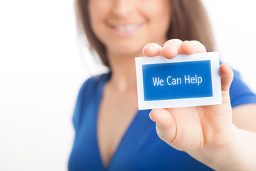 We can help - business services by professional female